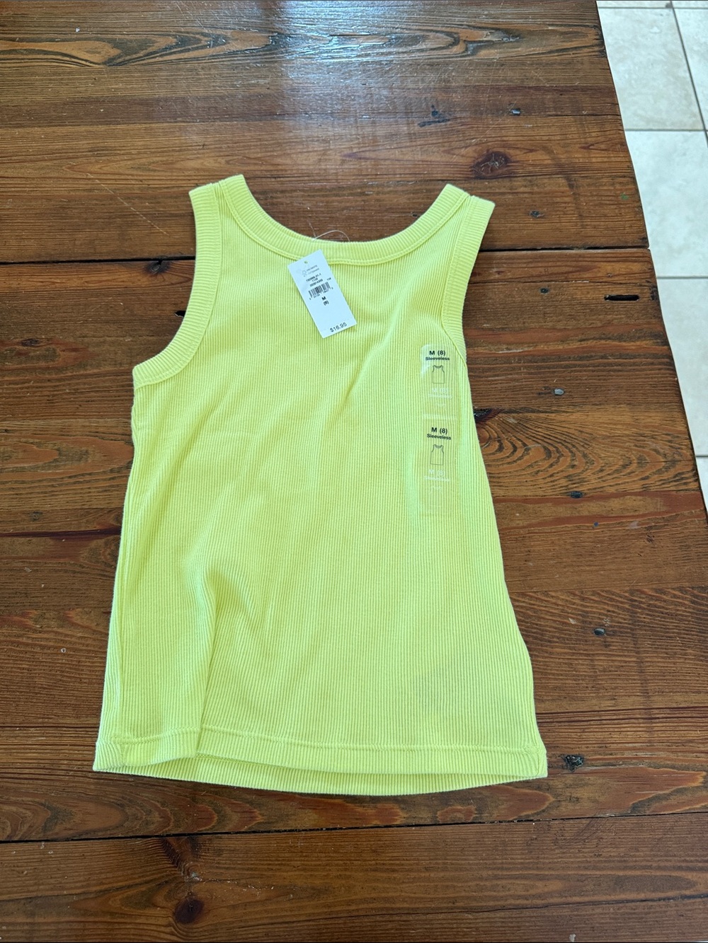 GAP Girls Neon Lime Ribbed Tank Top